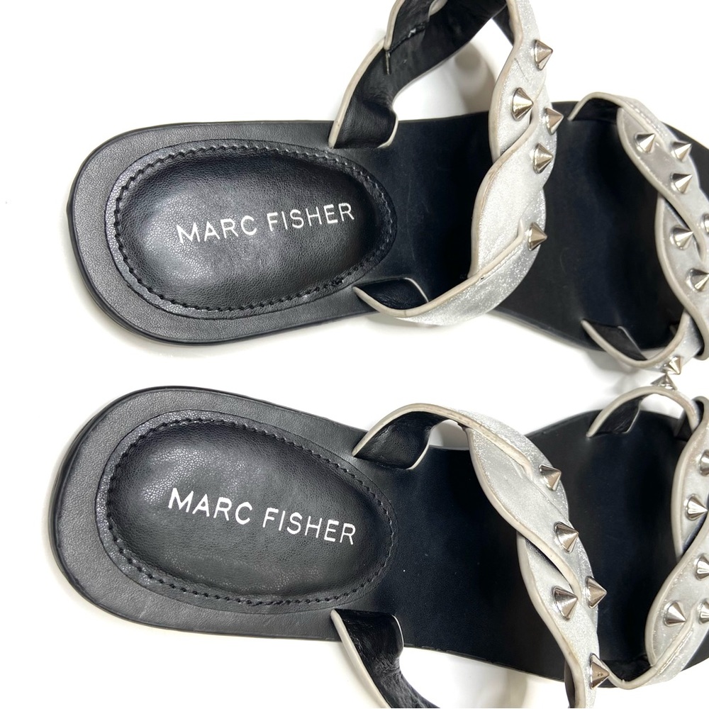MARC FISHER Bodil Silver Studded Slide Sandal - Picture 8 of 16